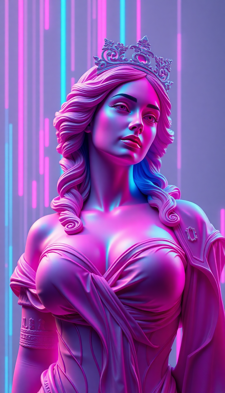 Vaporwave Roman Bust Glitch Aesthetic Digital art Wallpaper