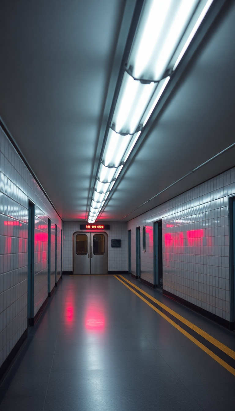Empty Subway Station 3am Fluorescent Aesthetic Wallpaper