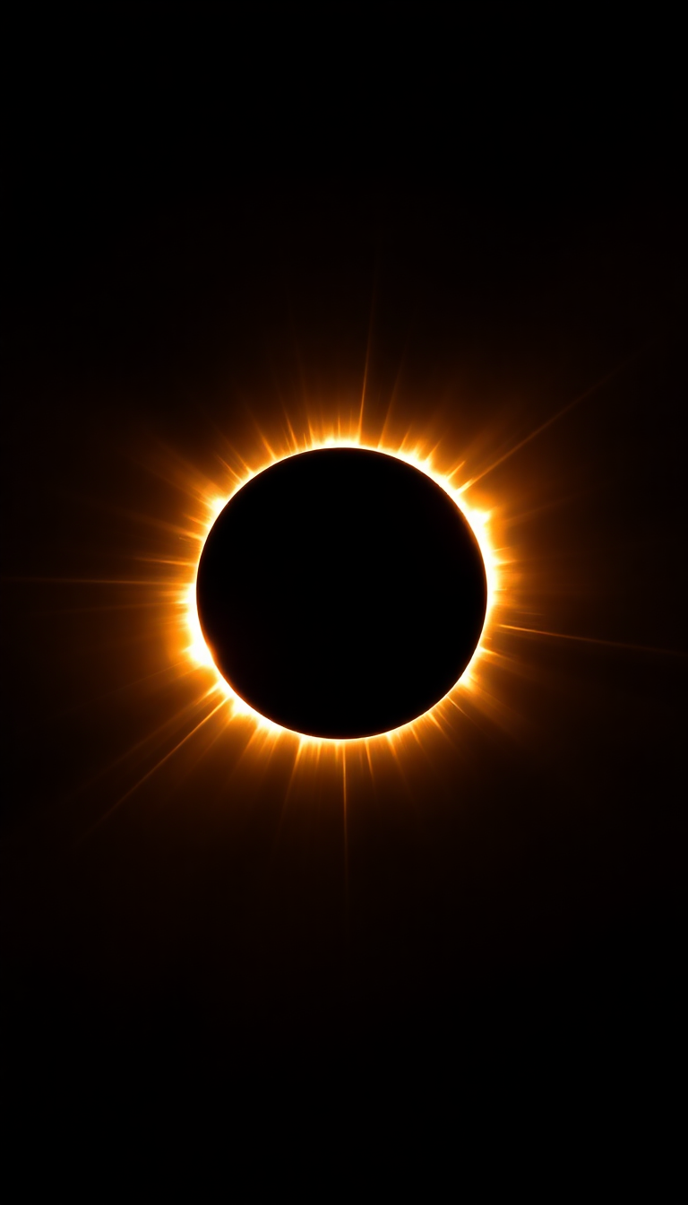 Solar Eclipse Corona Diamond Ring Photorealistic Wallpaper
