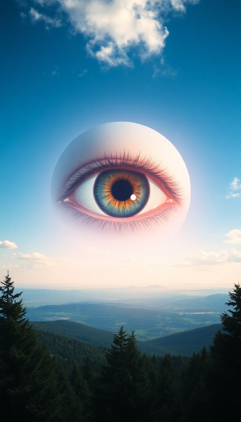 Giant Eye In Sky Watching Digital art Wallpaper