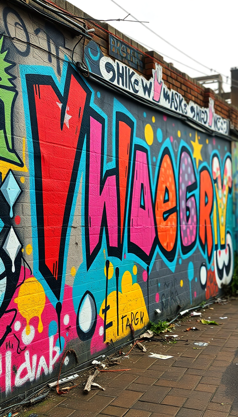 Street Art Mural Colorful Wall Photorealistic Wallpaper