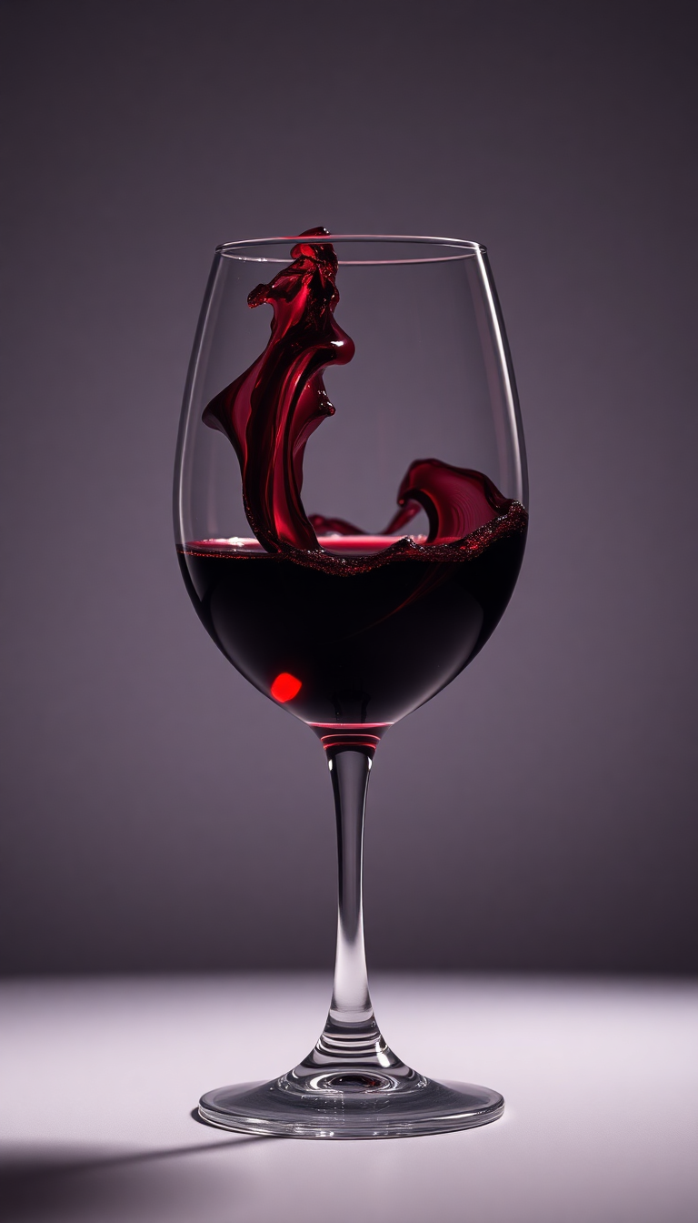 Wine Glass Swirl Burgundy Liquid Photorealistic Wallpaper