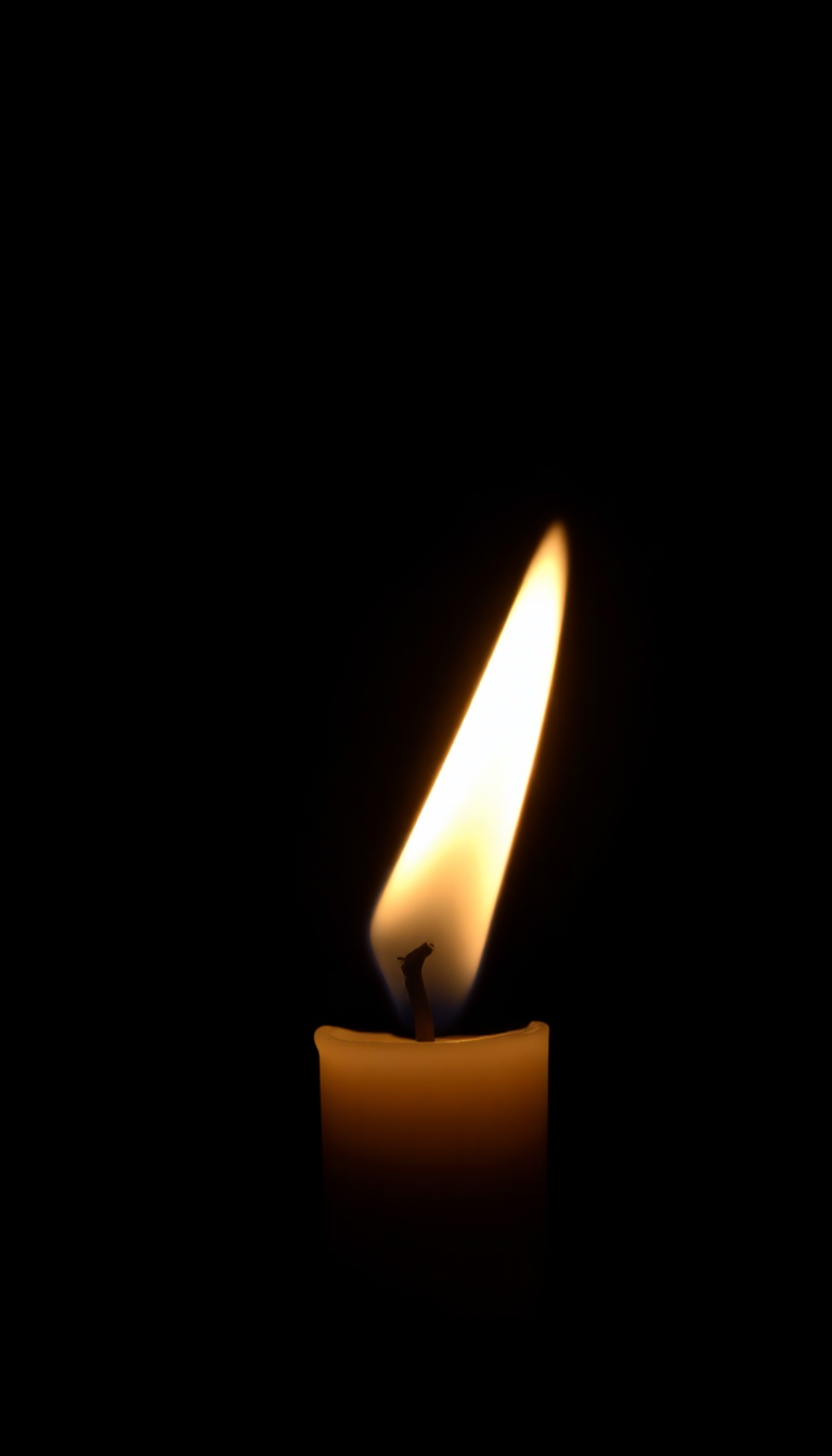Single Candle Flame In Complete Photorealistic Wallpaper