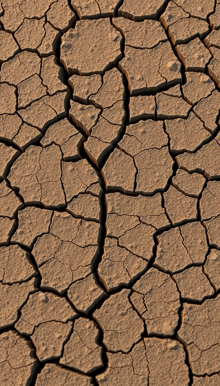 Cracked Earth Drought Pattern Texture Photorealistic Wallpaper