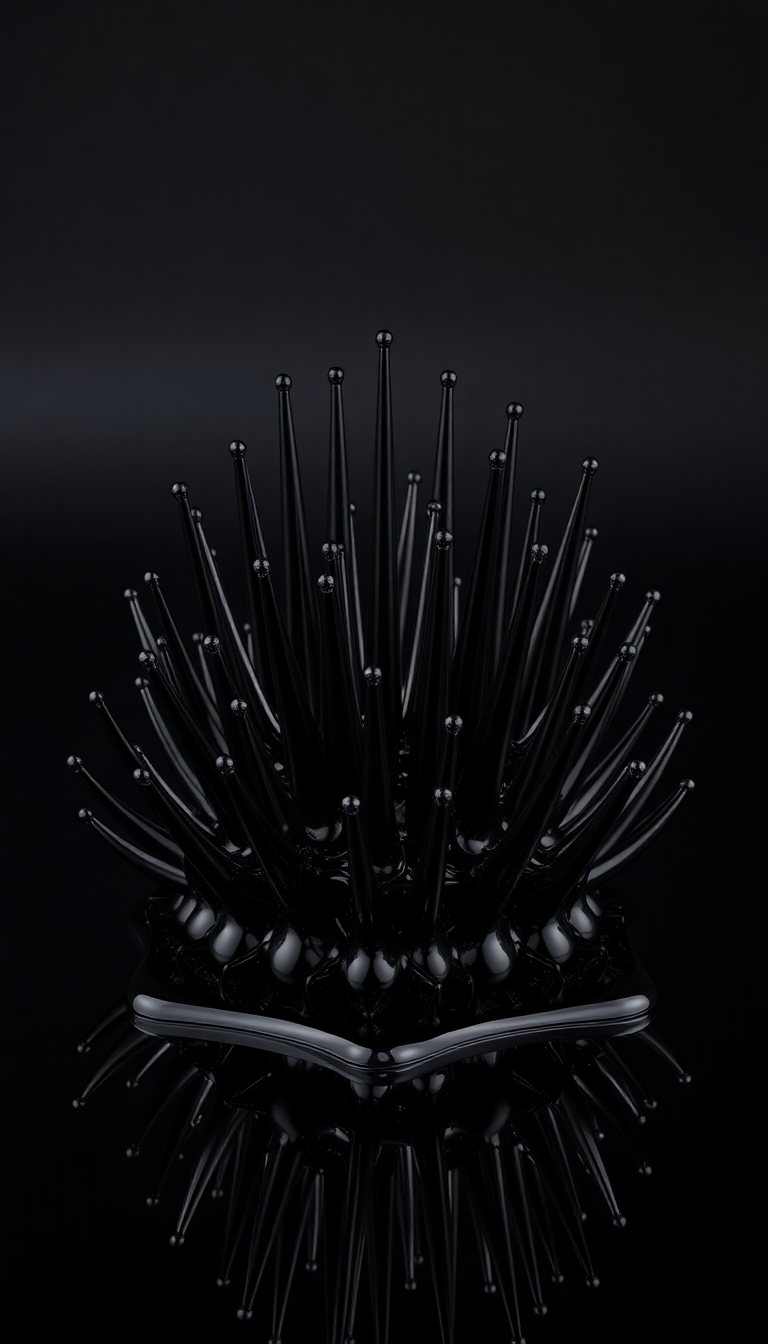 Ferrofluid Spikes Magnetic Sculpture Black Digital art Wallpaper
