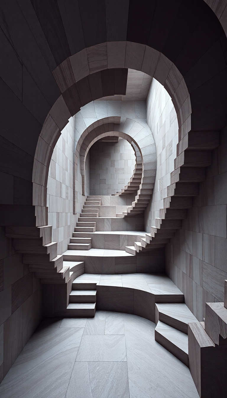 Impossible Geometry Escher Style Infinite Digital art Wallpaper