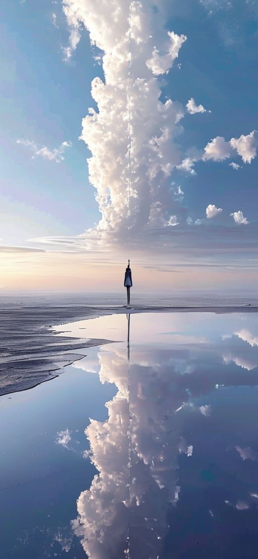 Salt Flats Mirror Reflection Perfect Photorealistic Wallpaper