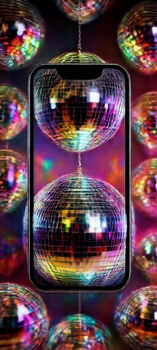 70s Disco Ball Lights Colorful Photorealistic Wallpaper