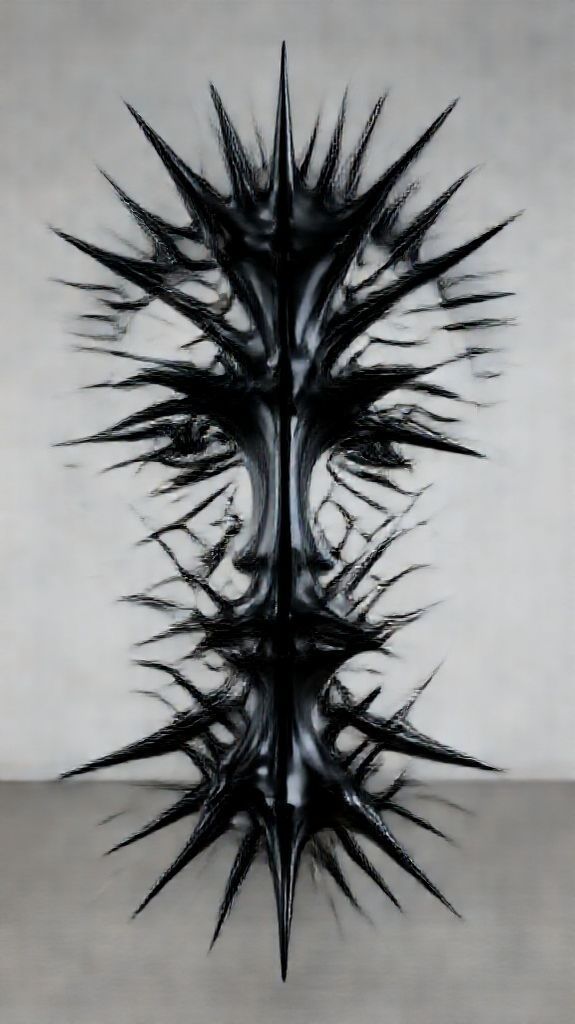 Ferrofluid Spikes Magnetic Sculpture Black Digital art Wallpaper