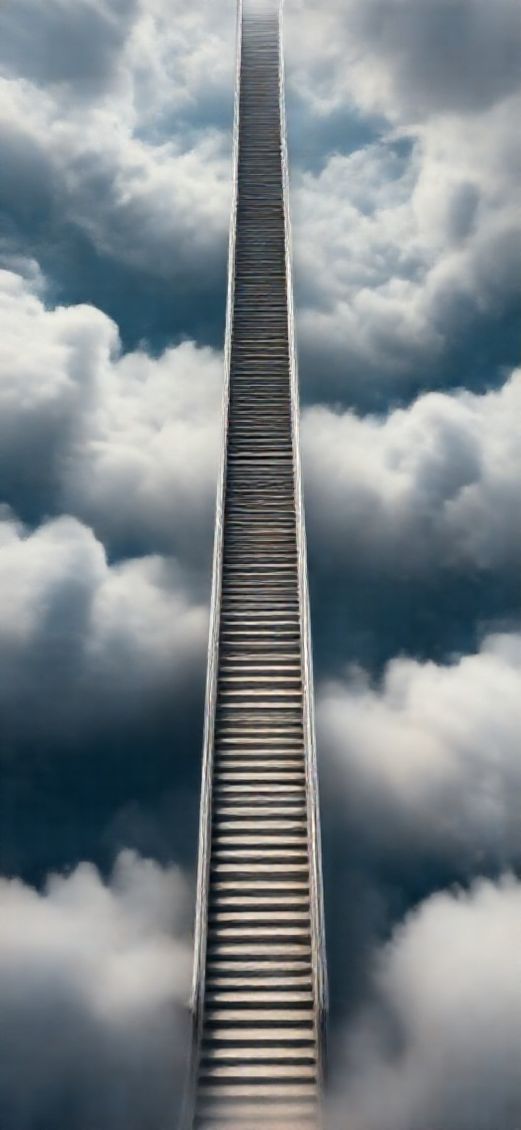 Stairs To Nowhere In Cloudy Digital art Wallpaper