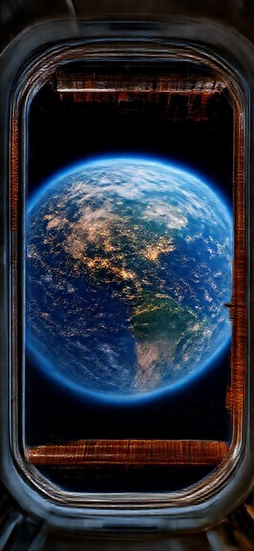 Space Station Window View Of Photorealistic Wallpaper