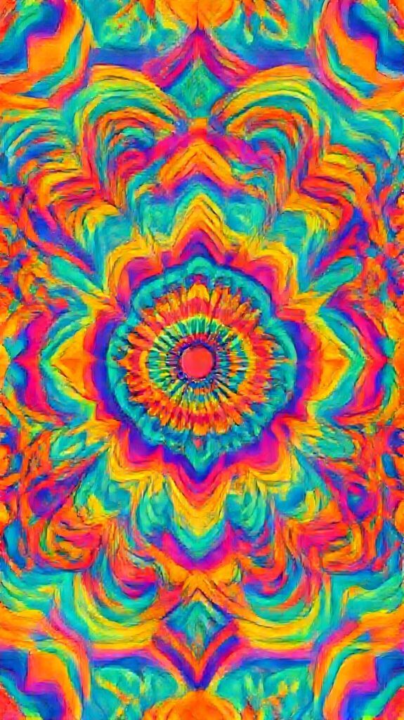 Psychedelic 60s Pattern Colorful Groovy Digital art Wallpaper