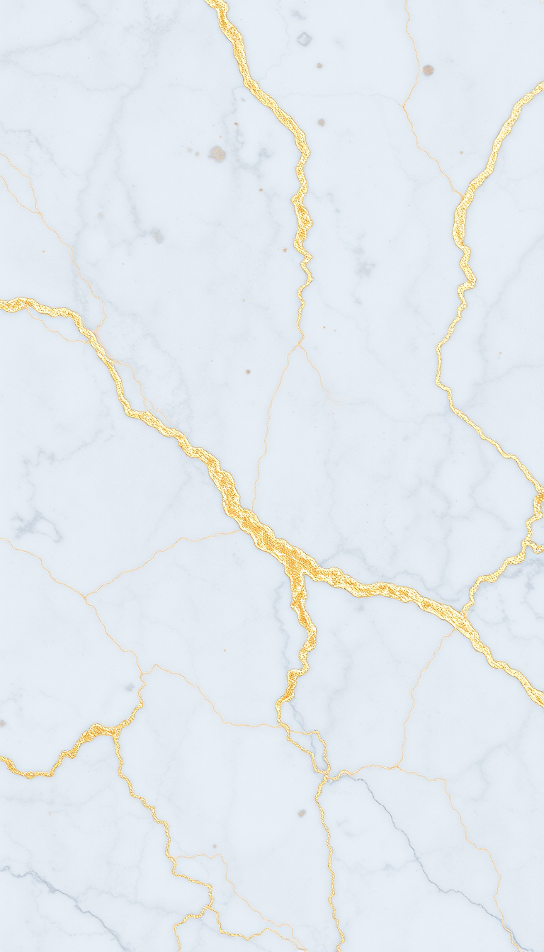 Marble Texture White Gold Veins Photorealistic Wallpaper