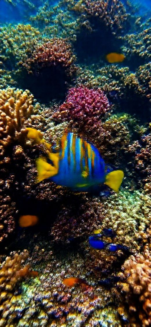 Photorealistic Baroque Reef Vibrant Fish Wallpaper