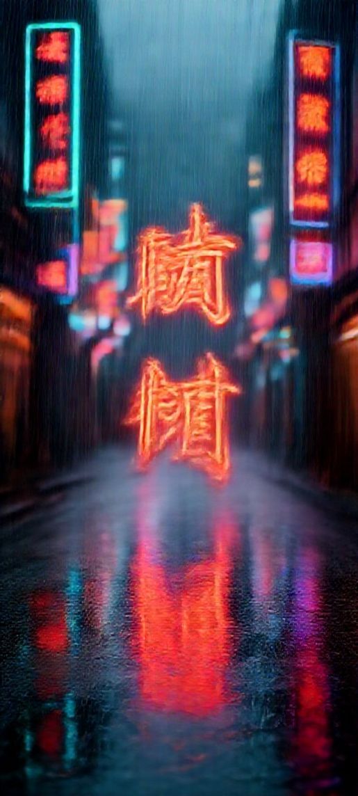 Magnetic Rain Characters Chinese Signs Digital art Wallpaper