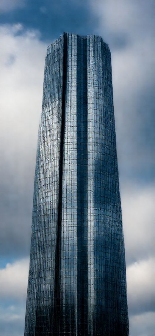 Glass Skyscraper Reflections Clouds Warped Photorealistic Select Wallpaper