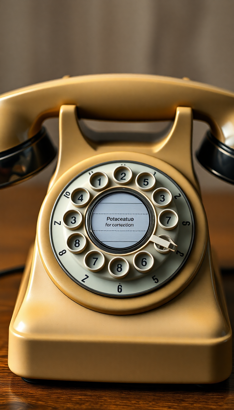 Vintage Telephone Rotary Dial Classic Photorealistic Premium Wallpaper