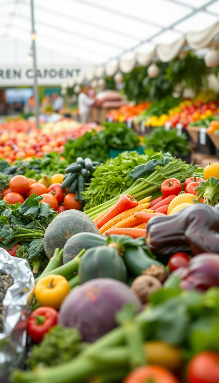 Subtle Dusky Farmers Market Produce Wallpaper