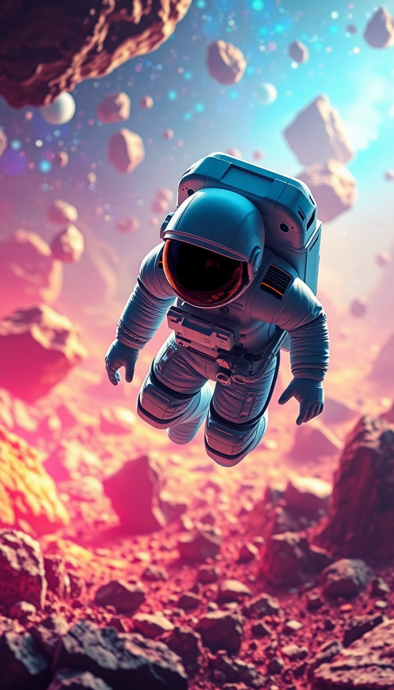 Astronaut Floating Through Mesmerizing HD Wallpaper