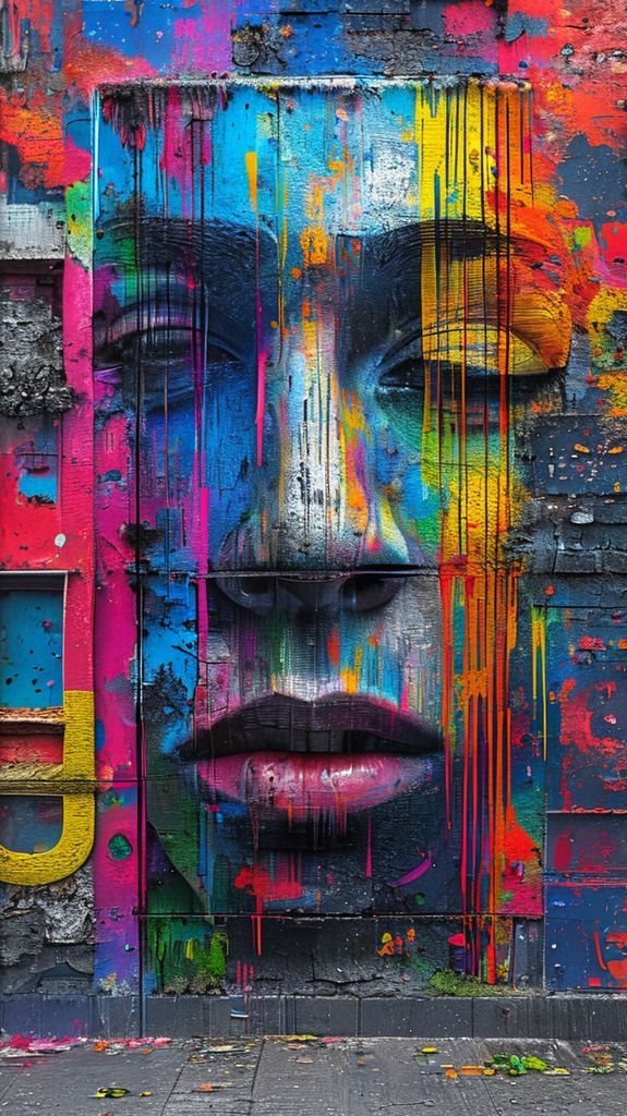 Spectacular Mural Colorful Wall Urban Decay Wallpaper