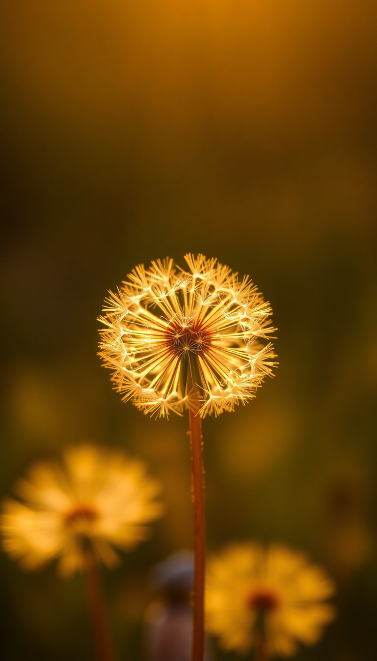Holographic Floating Golden Sunlight Macro Wallpaper