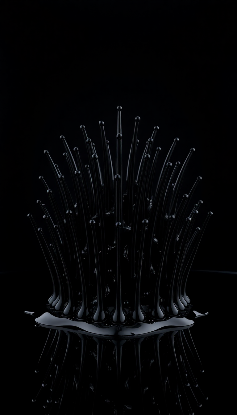 Primal Ferrofluid Spikes Magnetic Sculpture Black Wallpaper