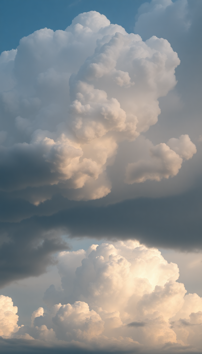 Photorealistic Matte Clouds Dramatic Bubble Wallpaper