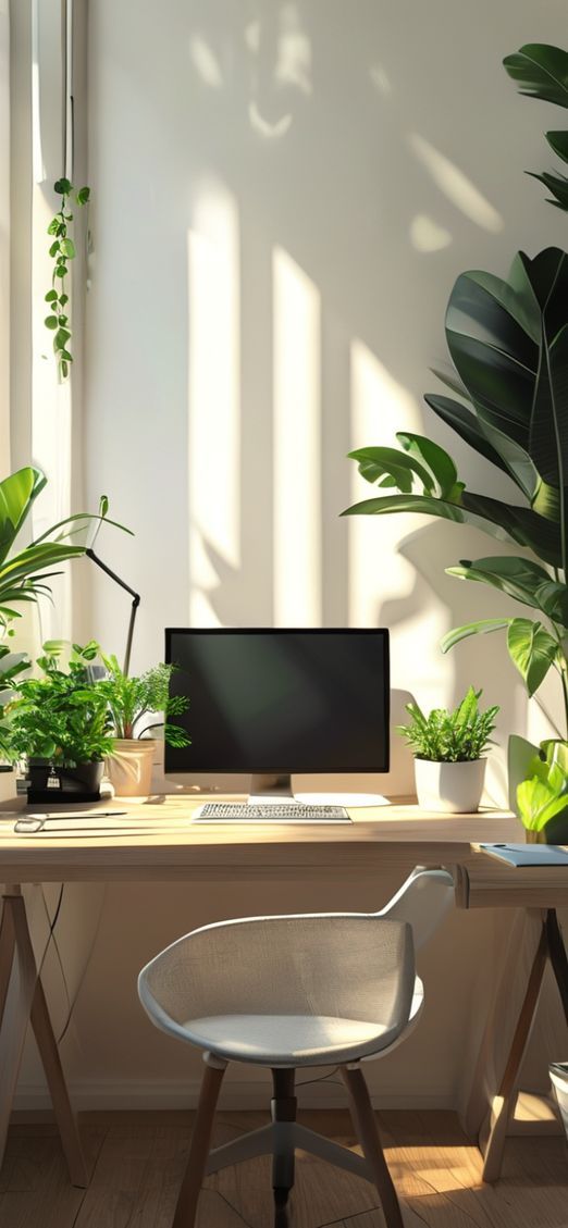 Charming Setup Plants Morning Light Wallpaper