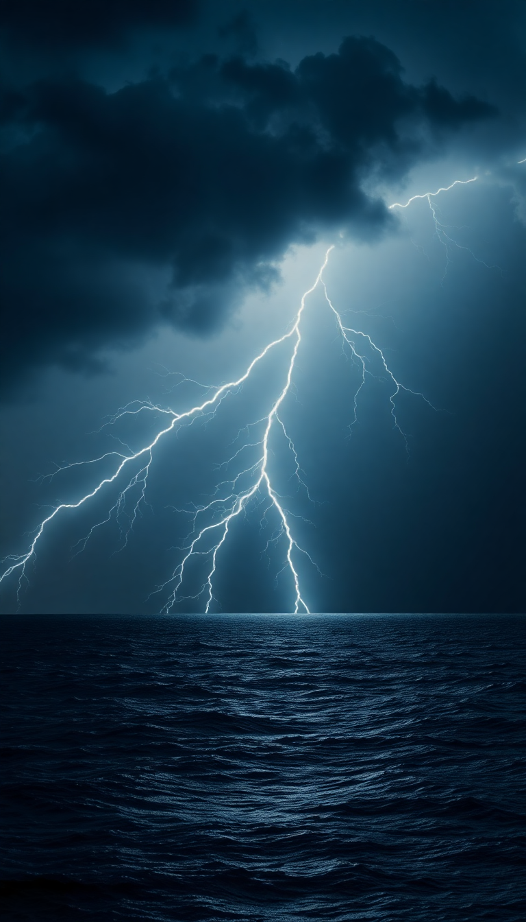 Pure Intense Lightning Storm Over Wallpaper