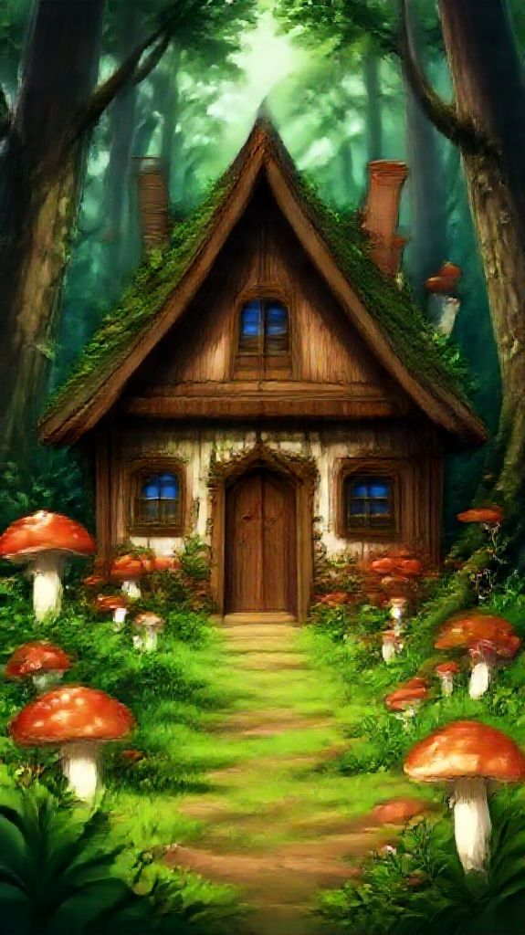 Raw Classic Witch Cottage In Wallpaper