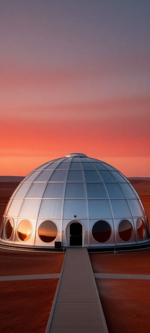 Deep Magnetic Mars Colony Dome Wallpaper