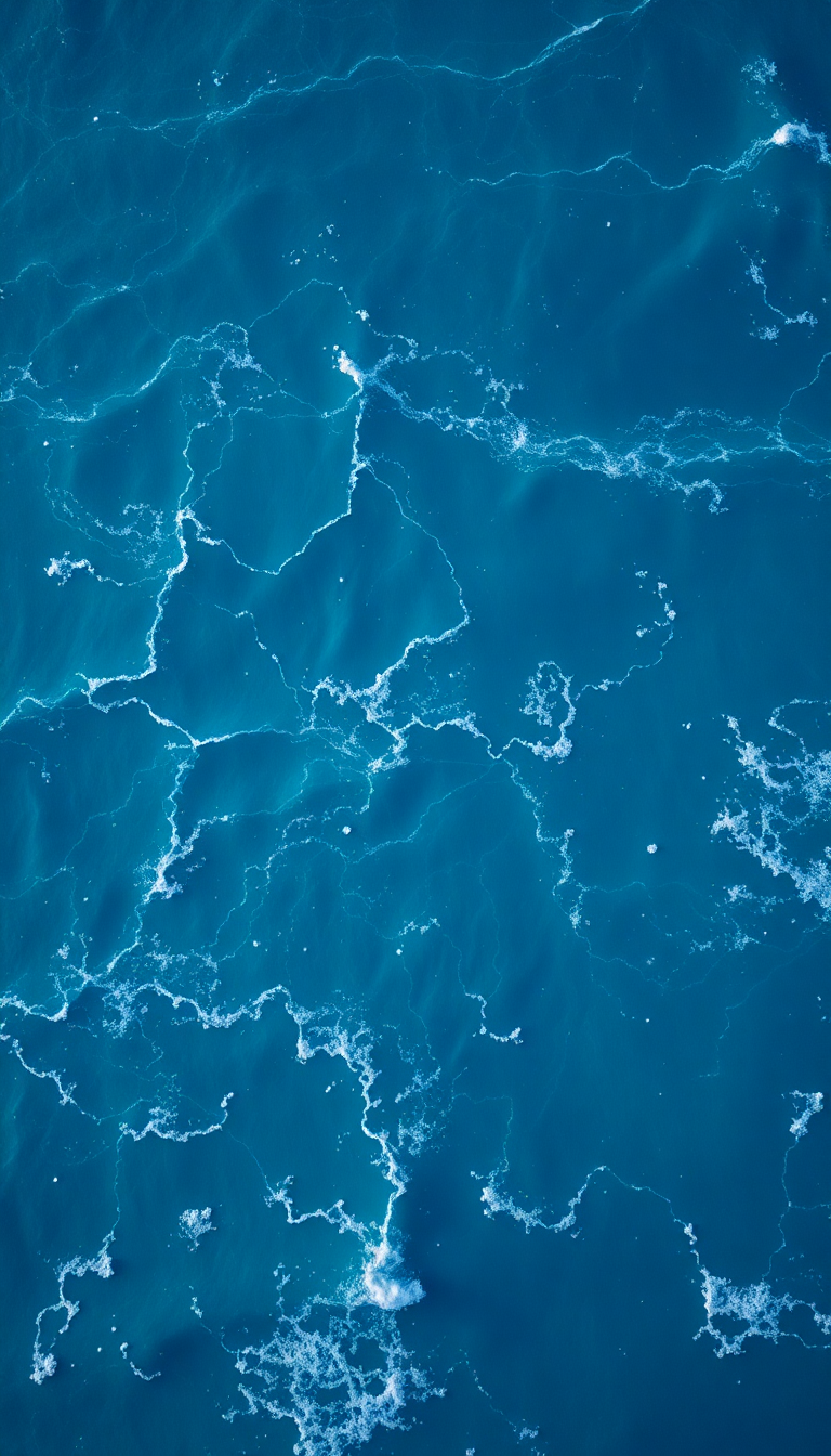 Photorealistic Sharp Waves Aerial View Wallpaper