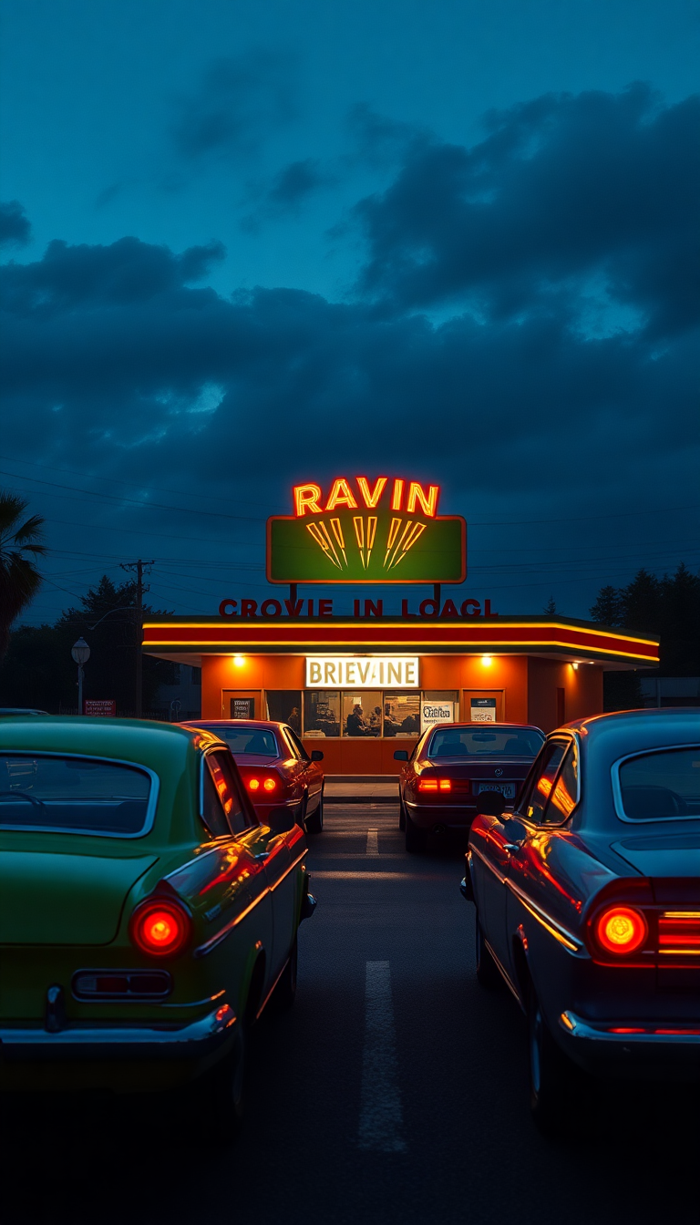 Aesthetic Minimalist Drive-in Movie Theater Wallpaper