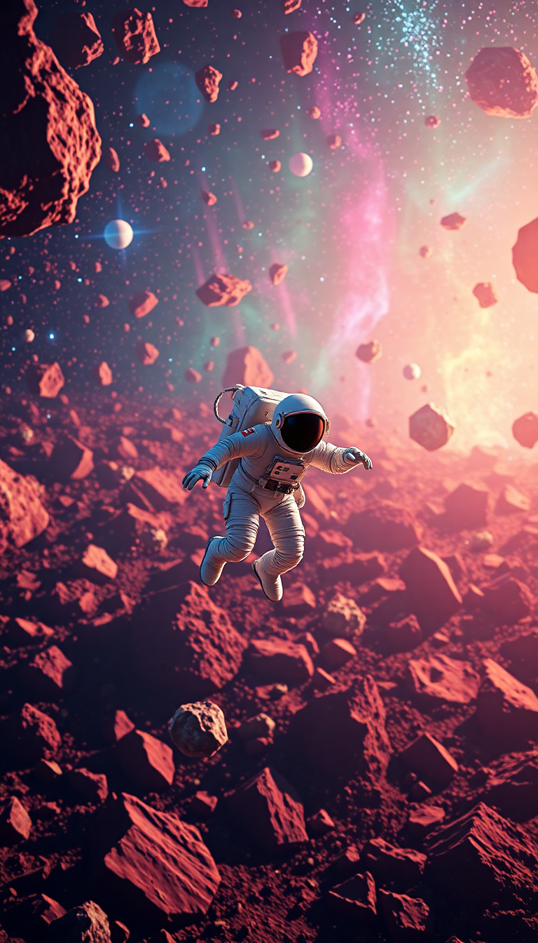 Digital art Cool Floating Through Colorful Wallpaper