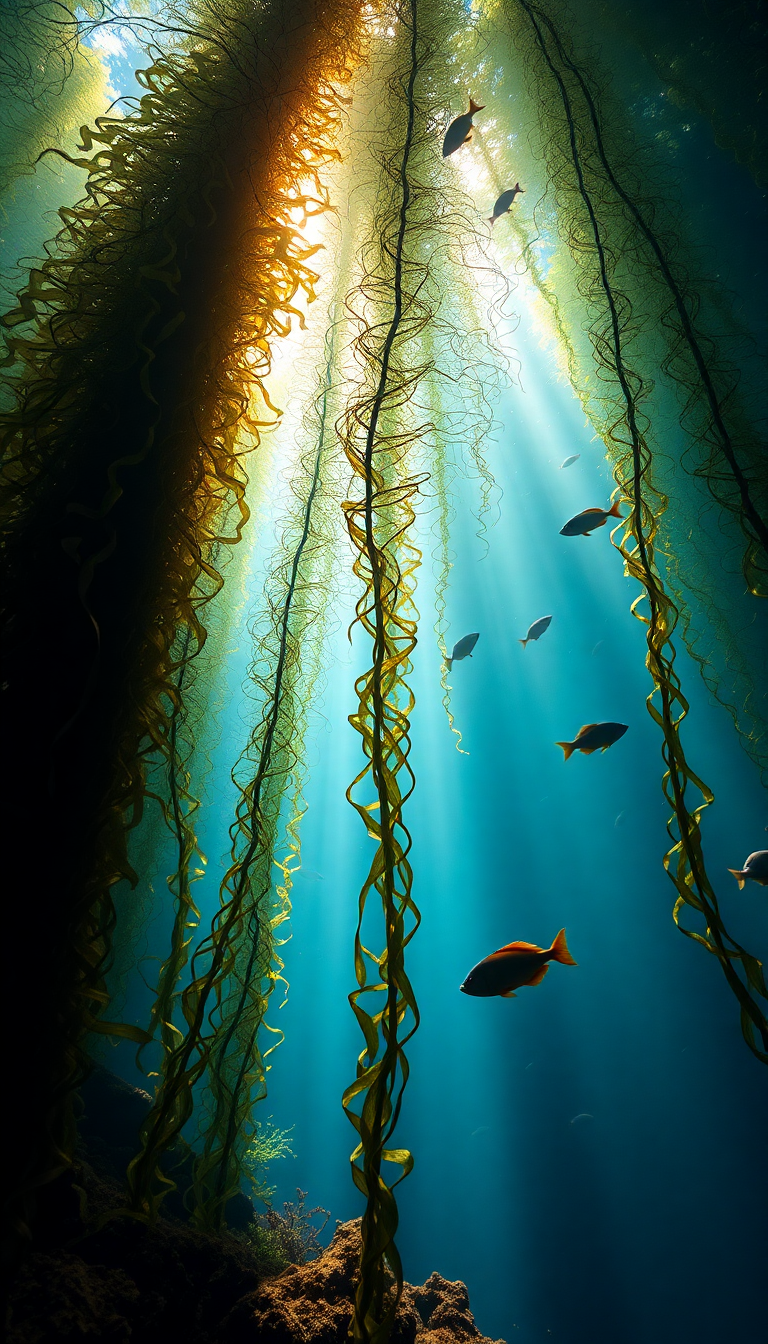 Nature Timeless Underwater Forest Kelp Wallpaper