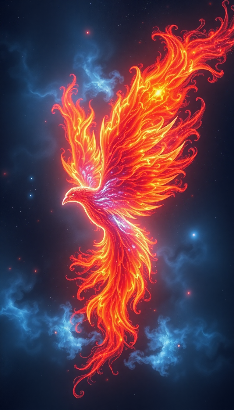 Digital art Warm Shaped Like Phoenix Wallpaper