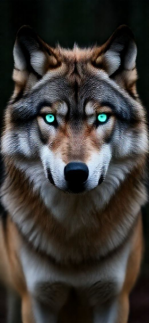 Wolf Eyes Glowing Dark Forest Digital art Ultra HD Wallpaper