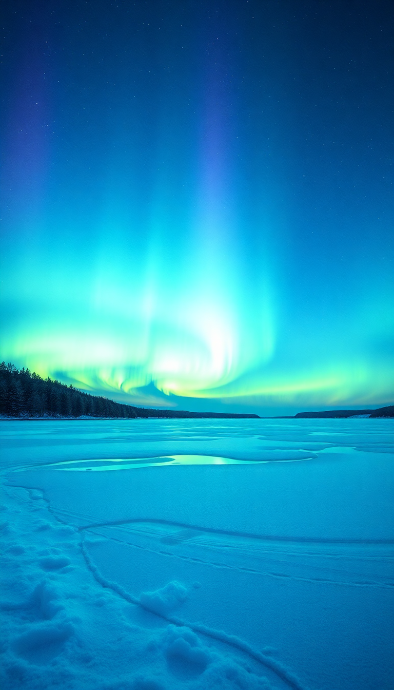 Winter Northern Lights Molten HD Wallpaper