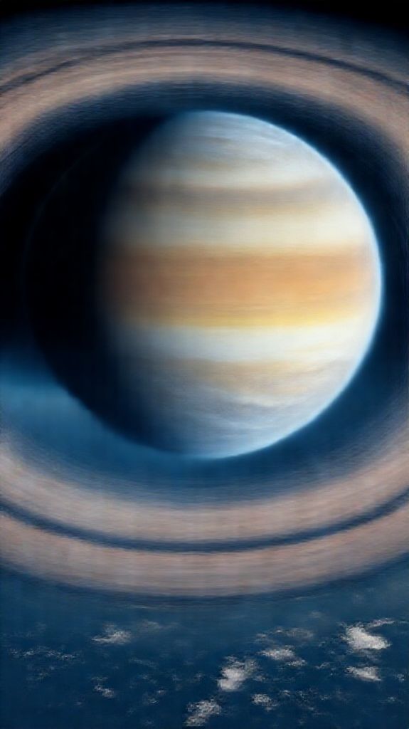 Space Noble Massive Ringed Planet Wallpaper