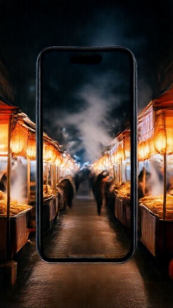 Photorealistic Primal Market Street Food Wallpaper