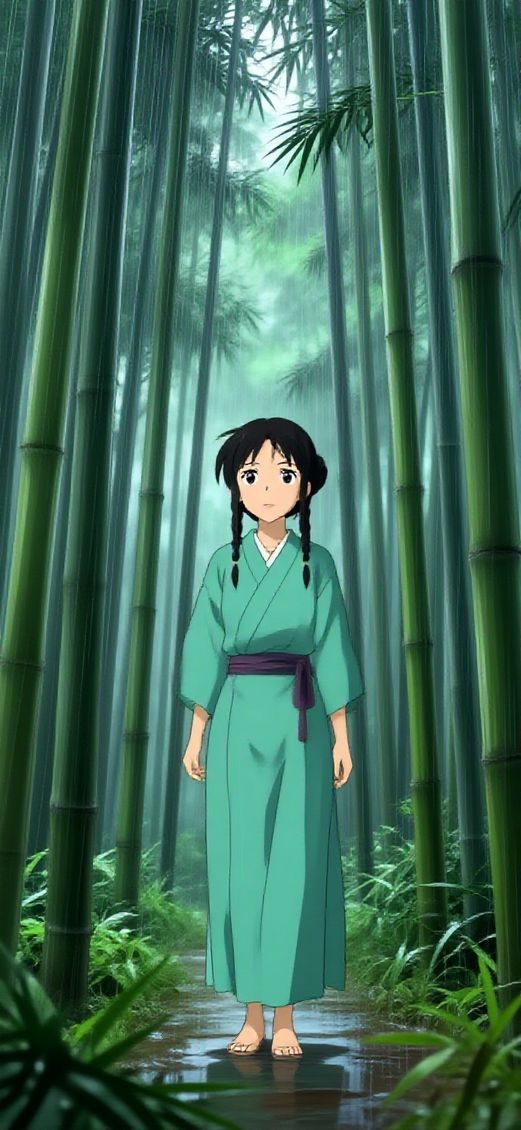 Smooth Brilliant Bamboo Forest Rain Wallpaper