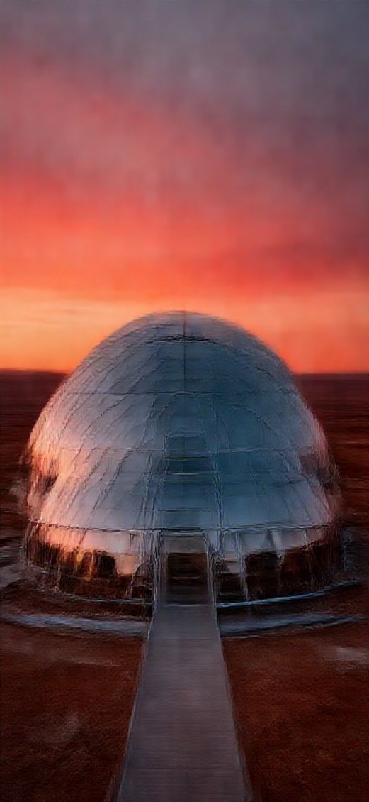 Dome Sunset Red Sky Space Fresh Wallpaper