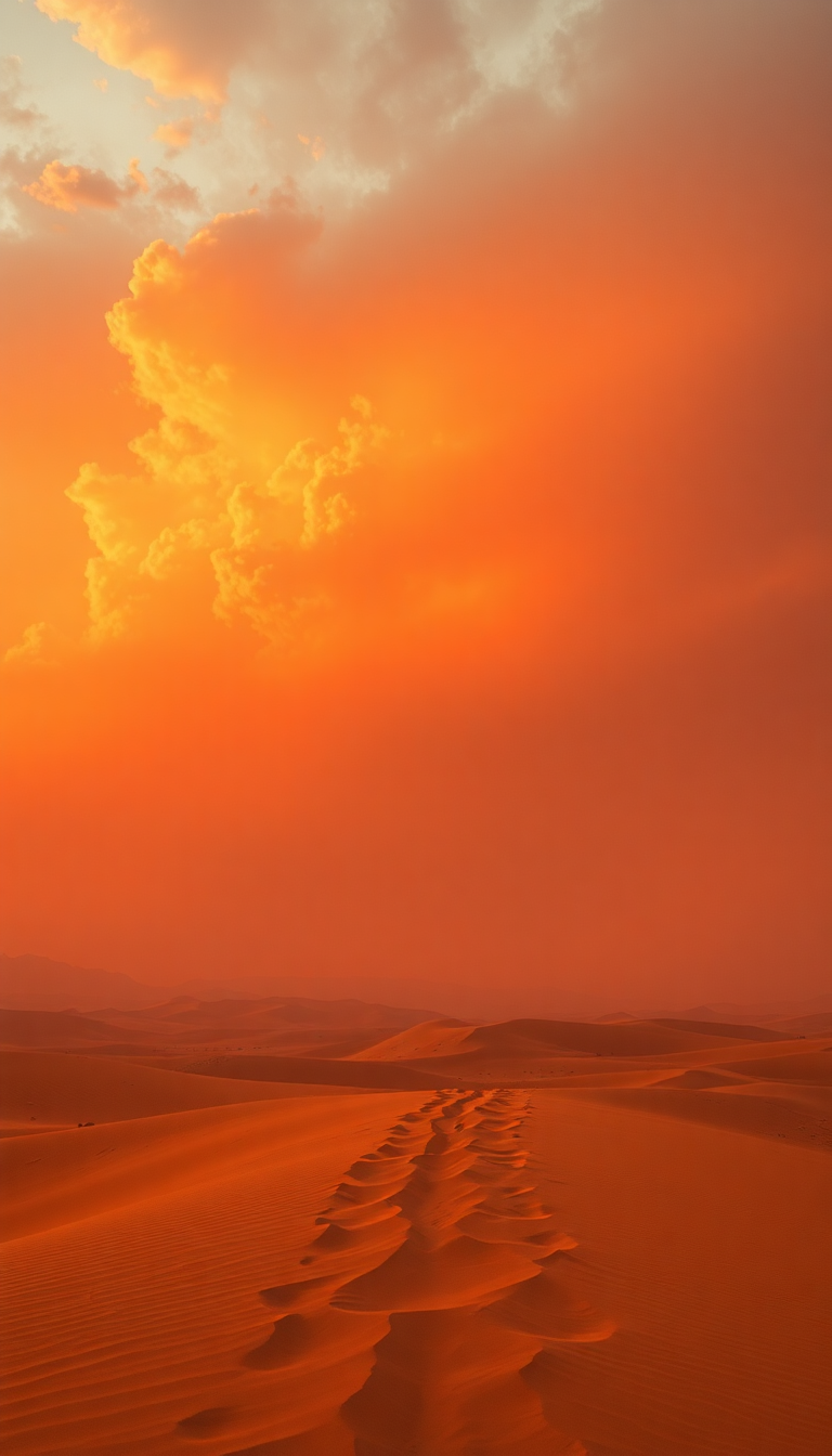 Photorealistic Gorgeous Approaching Desert Dramatic Wallpaper