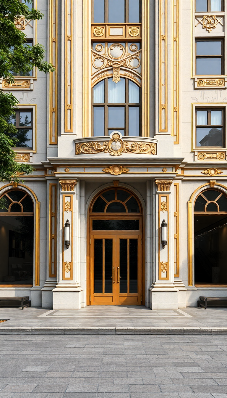 Cosmic Brilliant Art Deco Building Wallpaper