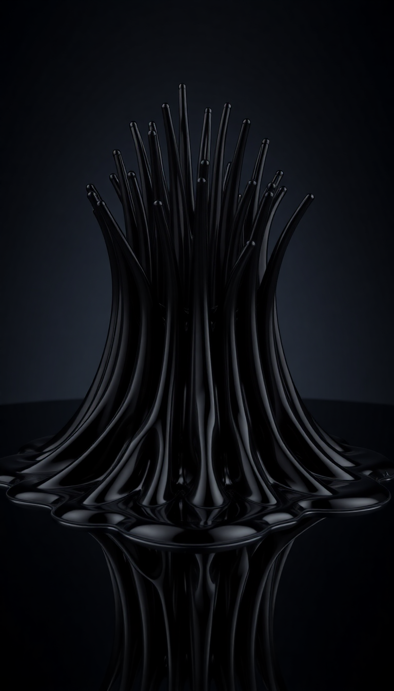 Raw Spikes Magnetic Sculpture Black Digital art Wallpaper