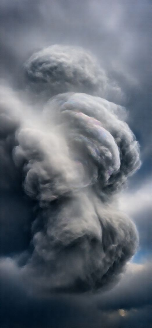 Futuristic Sky Bubble Dramatic Clouds Photorealistic Wallpaper