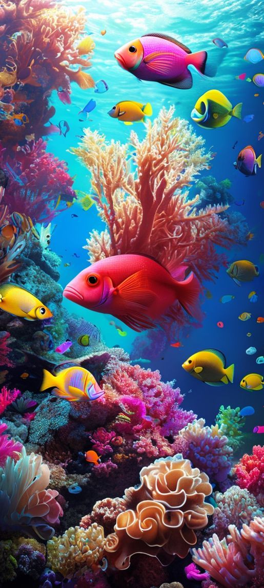 Coral Reef Vibrant Fish Tropical Paradise Photorealistic Plus Wallpaper