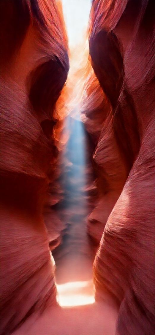Exquisite Hitting Beam Light Canyon Photorealistic Wallpaper