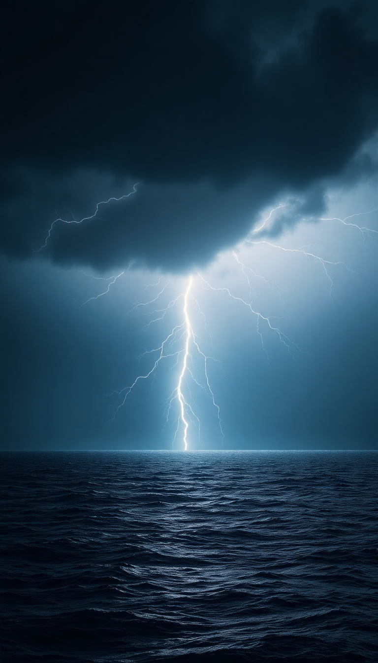 Premium Storm Over Dark Ocean Photorealistic Wallpaper