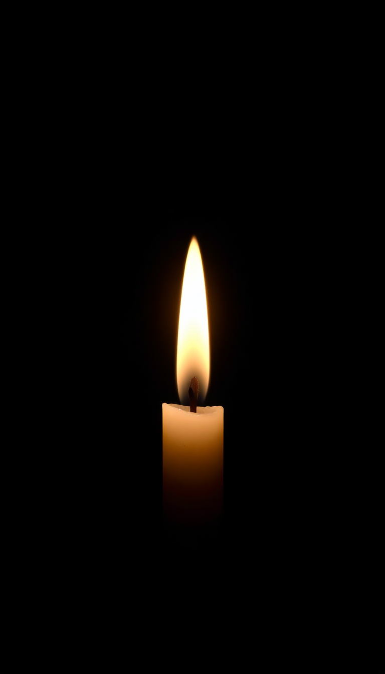 Dark Pure Single Candle Flame Wallpaper